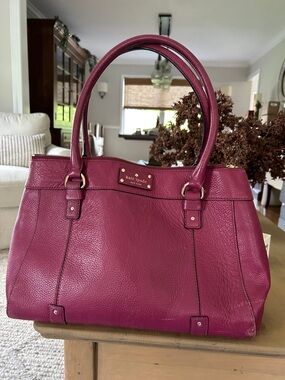 kate spade Raspberry Pink Pebbled Leather Bag